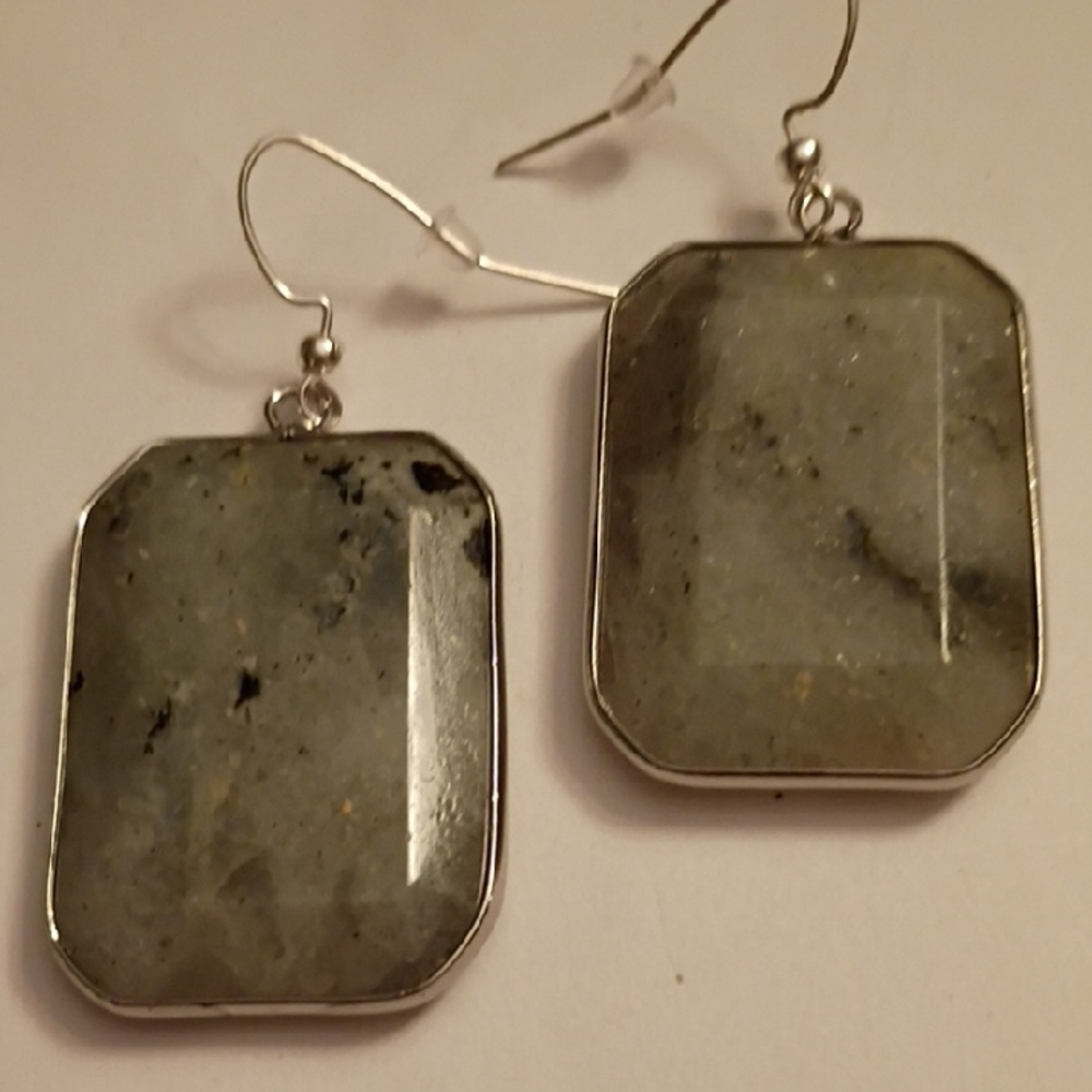 Chic Gray Stone Earrings